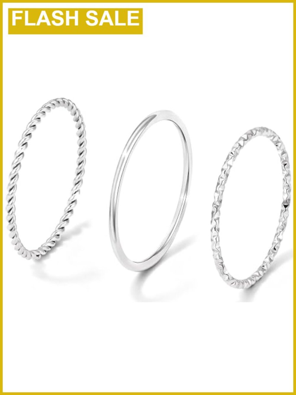 14K Gold Plated Stackable Thin Rings Set of 3 Non Tarnish Dainty Bands